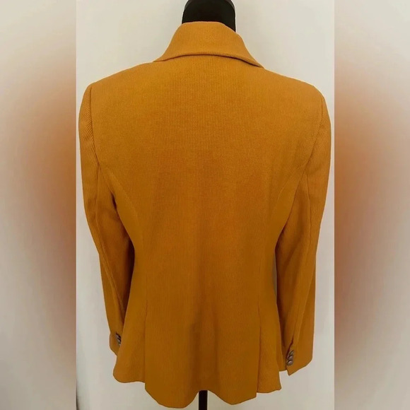 Riley & Rae Women's Harlow Waffle Long Sleeves One Button Blazer Mustard Size XL - Picture 4 of 6